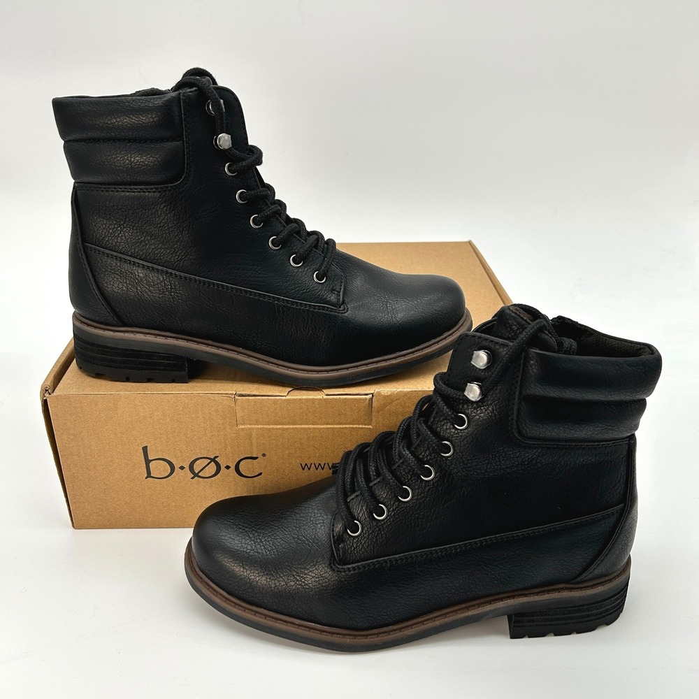 Vegan Leather Bootie b.o.c. shoes Cassidy Womens Size 9 Wide Black NEW BC0048209
